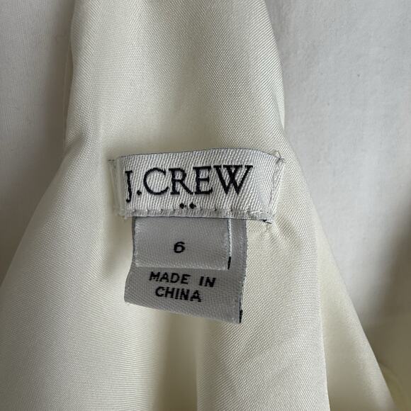 J. Crew Women's Scalloped Razorback Cami Cream‎ Size 6 Lined - Picture 4 of 9